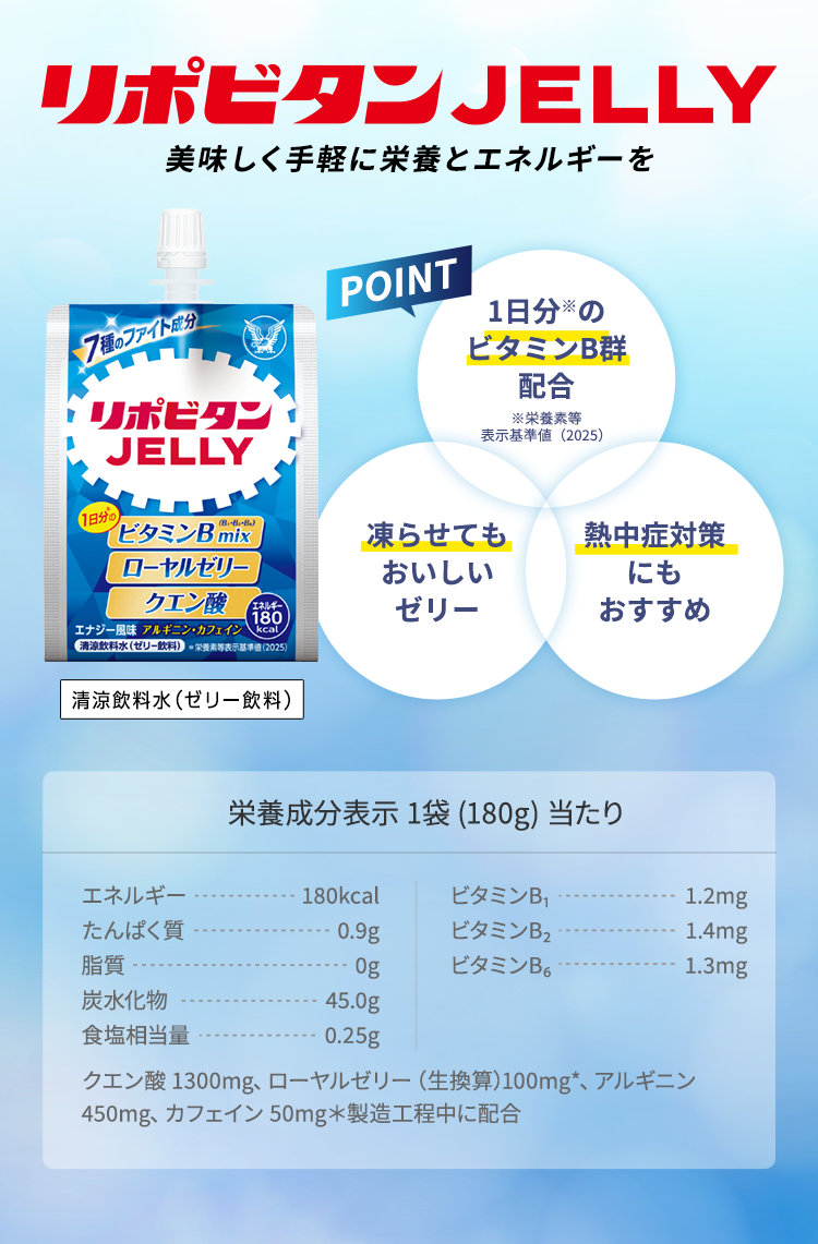 リポビタンJELLY  美味しく手軽にエネルギーを